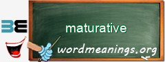 WordMeaning blackboard for maturative